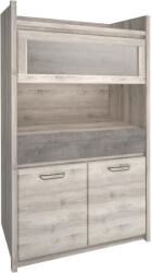 Tempo Alacsony vitrin 2D1W1S, nairobi gesztenye/onix, JESI NEW