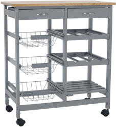 Tempo Tálalókocsi, szürke/természetes, BARABE