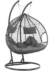 TEMPO KONDELA Függő dupla fotel, szürke, DALVEA 2 NEW