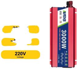 Jármű inverter, tiszta szinuszhullám, 3000 W kimeneti teljesítmény, ANJ-3000 W-220 V-R, 12 V
