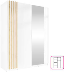 TEMPO KONDELA Szekrény, 2D-150, fehér/artisan tölgy, BAJADERO TYP 1 - pepita