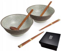 2 db-os tál szett kanállal és pálcikákkal Ramen Koishi 22 cm Ajándékdoboz (K 2546)
