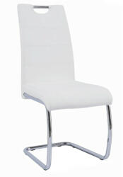 TEMPO KONDELA Étkezőszék, fehér/világos varrat, ABIRA NEW - pepita