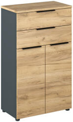TEMPO KONDELA Szekrény, grafit/artisan tölgy, KLAUDIUS TYP 3