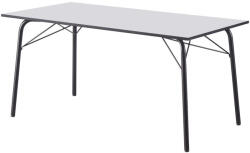 TEMPO KONDELA Étkezőasztal, fehér/fekete, 160x80x75 cm, NALAK TYP 3