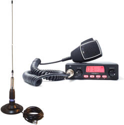 TTI TCB-550 EVO, VOX, NB, 12-24V CB rádióállomás készlet + PNI ML160, 26-30MHz, 155 cm, 600W antenna