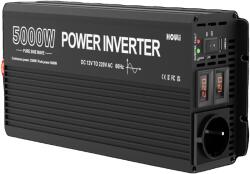  Teljesítmény-inverter, 3000 W névleges teljesítmény, európai aljzattal kompatibilis, 5000 W-12V-220V-50HZ