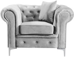 TEMPO KONDELA Luxus fotel, világosszürke Velvet szövet, ROMANO