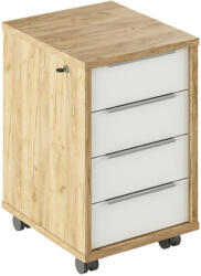 TEMPO KONDELA Fiókos elem zárral, artisan tölgy/fehér, RIOMA TYP 30