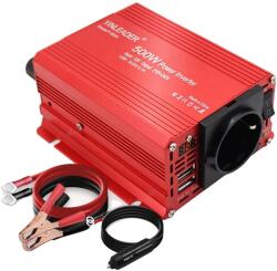 Autós inverter, módosított szinuszos hullám, kettős USB töltés, 500 W 50 Hz EU LED