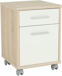 TEMPO KONDELA Irodai konténer, sonoma tölgy/fehér, JOHAN 2 NEW 07