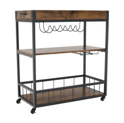 Tempo Tálalókocsi, tölgy smoke/fekete, SILVIUS