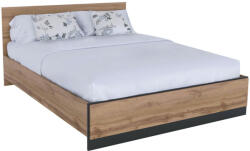 TEMPO KONDELA Ágy, 160x200, wotan tölgy/fekete, AMONI - pepita