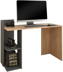 TEMPO KONDELA Számítógépasztal, artisan tölgy/grafit, ANDREO NEW - pepita