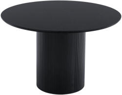 TEMPO KONDELA Étkezőasztal, fekete, átmérő 120 cm, MAHIR TYP 2 - pepita