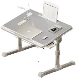  Számítógépes íróasztal ágytálca, állítható magasságú, ergonomikus kialakítás, szürke plusz