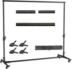  Háttér állvány, állítható magasságú, hordozható kivitel, 2000x2000 mm, rugalmas állvány nélkül