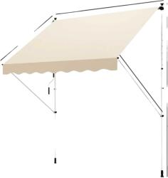  Csuklós karú napellenzők, kézi működtetésű, állítható magasságú, időjárásálló, bézs