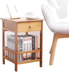  Éjjeli szekrény, bambusz anyag, fiókos tároló, csokoládé