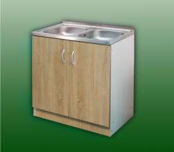  Komplett mosogató szekrény 80x50, nyílóajtós, 2med. tál, sonoma front (442129)
