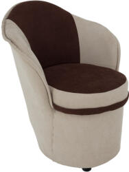 TEMPO KONDELA Fotel tárhellyel, bézs/barna, PERSI - pepita