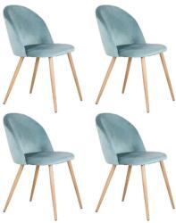  Étkezőszékek, puha bársony anyag, fém lábak, zöld - pepita - 101 288 Ft