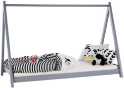 TEMPO KONDELA Montessori ágy, szürke, tűnyalábos fenyőfa, GROSI - pepita