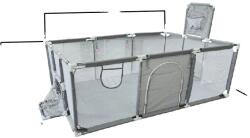 Babajáróka, tágas, 3, 6 m¬≤ terület, tartós szövet szerkezet, világosszürke 2 net-L-a