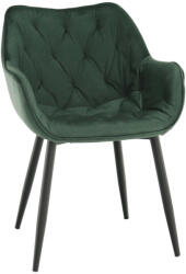 TEMPO KONDELA Dizájnos fotel, zöld Velvet anyag, FEDRIS