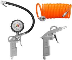 AgroPro Kit 3 accesorii compresor AgroPro pistol de umflat cu manometru pistol de suflat furtun spiralat 5 m (10104134)