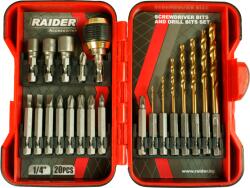 Raider Set biti si burghie pt. surubelnita 20pcs (157797) - motosape-motocoase Burghiu