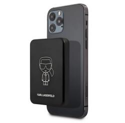 CG Mobile KARL LAGERFELD IKONIK vésztöltő Type-C aljzat (3000mAh, 5W, wireless, MagSafe, LED jelzés) FEKETE KLPBMSOIBK (KLPBMSOIBK)