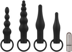 EasyToys - set vibrator anal cu acumulator - 4 piese - negru (8719934017214) Vibrator