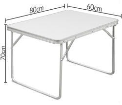 CASARIA Összecsukható kempingasztal fehér 80x60x70cm (100017)