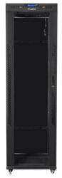 Lanberg 19" szabadon álló rack szekrény 42U/600X600 üvegajtó, lapraszerelt, LCD kijelző, fekete V2 (FF01-6642-12BL) - mzona
