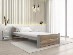  Ágy IKAROS DOUBLE 90 x 200 cm, sonoma tölgy/szürke Ágyrács: Lamellás ágyrács, Matrac: Sommera 18 cm matrac