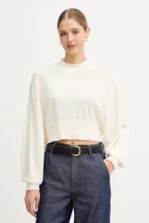 Benetton pulóver gyapjúkeverékből könnyű, bézs, félgarbó nyakú, 1Y6SD2041 - bézs M