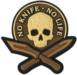 M-Tac Patch - emblemă M-Tac No Knife - No Life 3D PVC - Coyote
