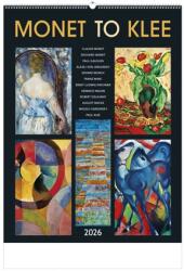 TopTimer Falinaptár 2026 TOPTIMER T096 420x560mm álló Monet to Klee (26T9600-13A)
