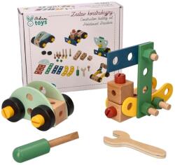Adam Toys Set de construcție din lemn cu 40 de piese Set bricolaj copii
