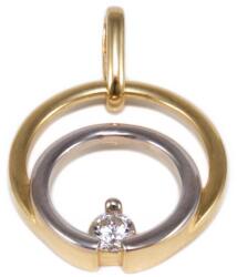 Ékszershop Bicolor dupla kör köves arany medál (1317851)