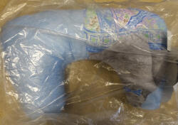 Billerbeck Bianka utazópárna/nyakpárna, 40x25 cm, Kék/Mintás