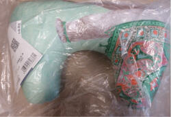 Billerbeck Bianka utazópárna/nyakpárna, 40x25 cm, Zöld/mintás