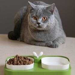 Nunbell Levélcsírás dupla tálkészlet kisállatoknak - Zöld