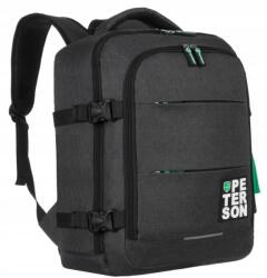 Peterson Utazó Hátizsák-PTN PLG-01-T Black+G- Fekete+Zöld- (5903051201998)