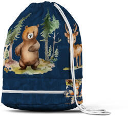 Takoy Panel szabásmintával sporttáskához - erdei állatok kalandjai sötétkék
