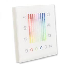 Ledium SysCon 4 zónás RF RGB+W vezeték nélküli fali LED vezérlő, érintésérzékeny, fehér (OH9112505)