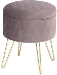 Woltu kerek zsámoly tárolóhellyel, sötét poros rózsaszín