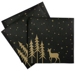 DUNI karácsonyi szalvéta Liane, 40*40 , fekete