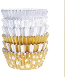 PME fóliával bélelt muffin pohár, arany-ezüst, 100db